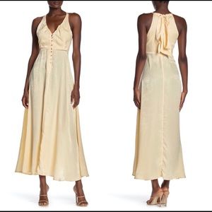 Free People silky champagne dress with buttons!